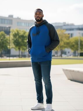Nike Men’s Dri-Fit Blue/Black Pullover Hoodie